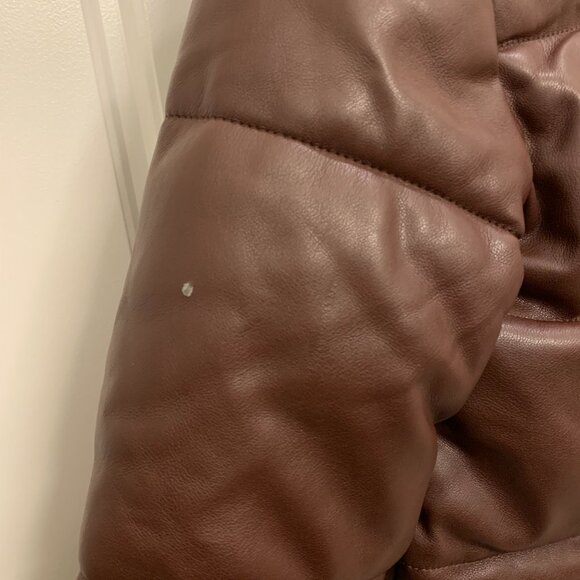 Abercrombie Brown Faux Leather Puffer - Picture 4 of 5